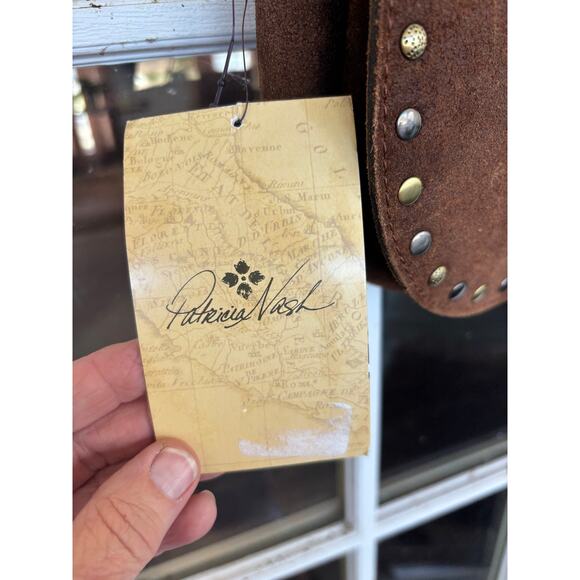 Patricia Nash Isola Flap Crossbody Whiskey Brown Washed Burnished Suede NWT boho - Picture 10 of 15